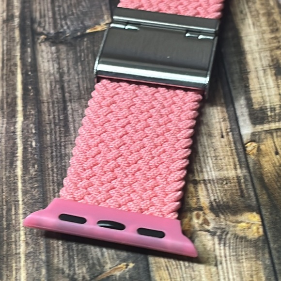 5for$10 Pink 38/40/41mm Braided stretch band adjustable Stainless Steel clasp - Picture 3 of 9